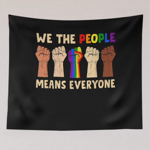 Item preview, We The People Means Everyone LGBT Flag BLM Black Melanin designed and sold by lidanmasi.