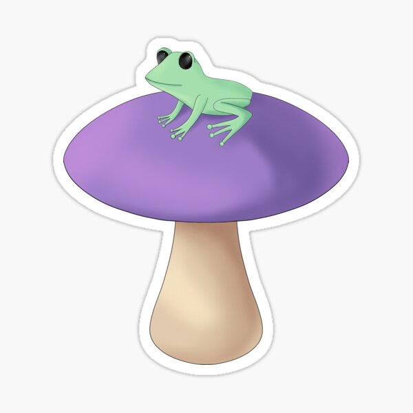 Artikel-Vorschau von Frosch auf Pilz, designt und verkauft von ArtsyMoonwaves.