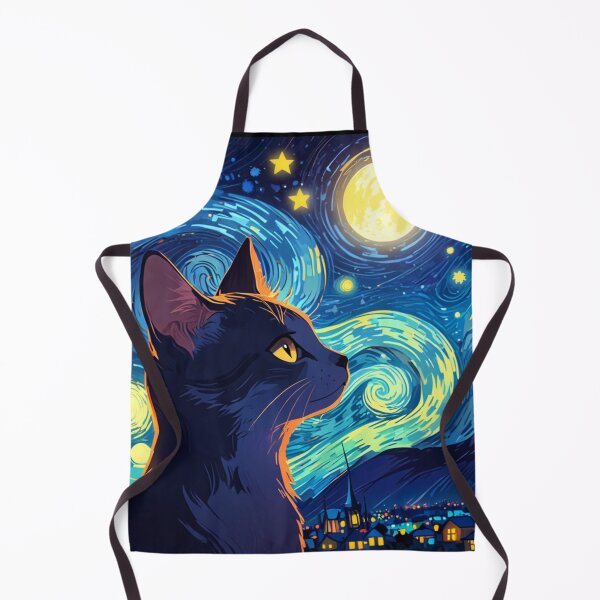 Item preview, Starry Night Cat A Van Gogh Inspired Digital Artwork designed and sold by Life is cat.
