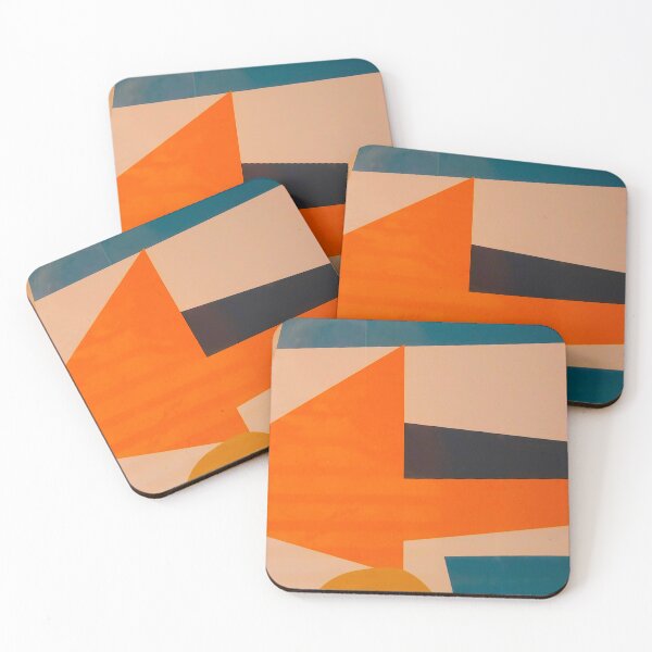 Item preview, Abstract modern art painting with orange blue and yellow designed and sold by KALEIDOSCOPE UK.