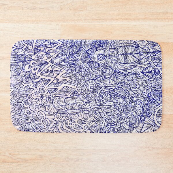 Item preview, Telephone Doodle – Blue Rollerball Pen Pattern designed and sold by Vision Illustrated.