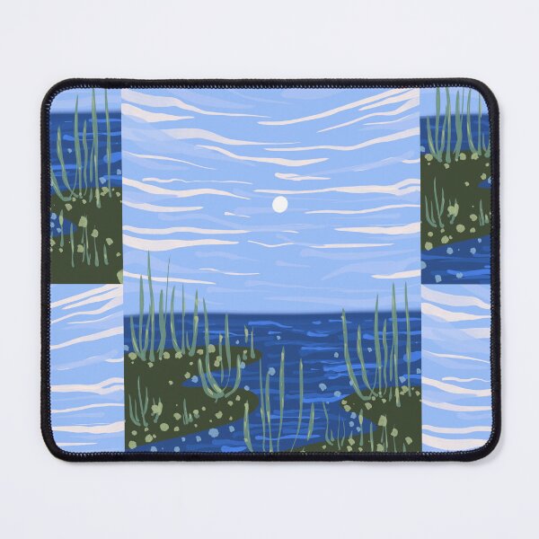 Item preview, Lake Lanier reservoir Georgia in blue sky illustration designed and sold by tenkenryujin.