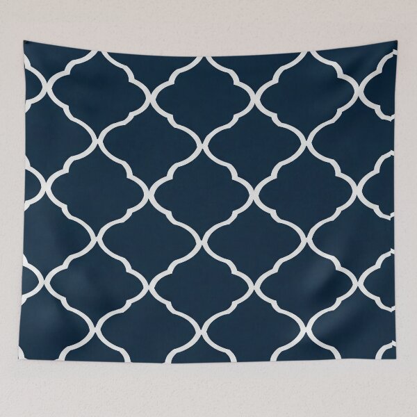 Item preview, Navy Blue and White Moroccan Tile Pattern designed and sold by svarupa.