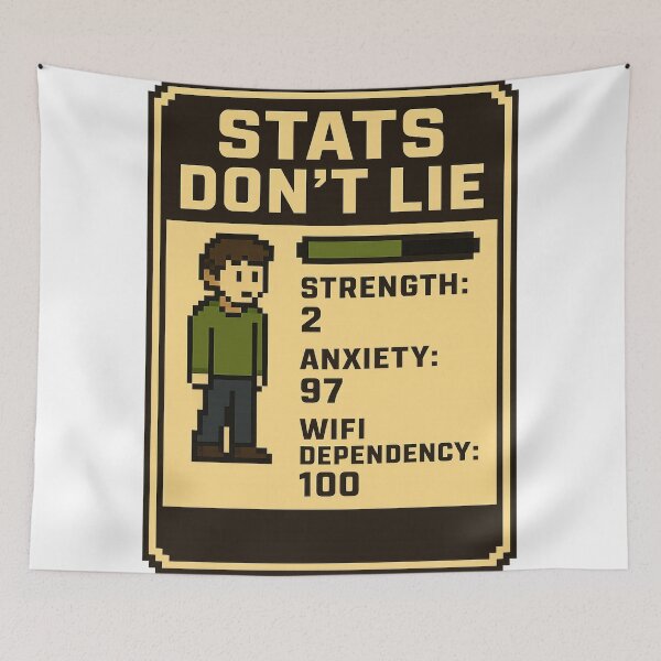 Item preview, Stats Don’t Lie Pixel Character Card designed and sold by Loot Locker.