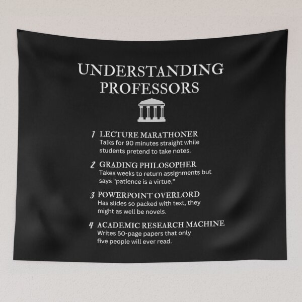 Item preview, UNDERSTANDING PROFESSORS – Funny Academic Humor - Black designed and sold by PsyFlow35.