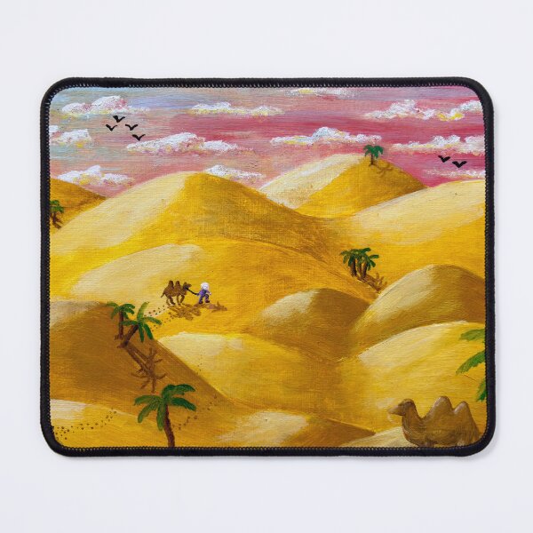 Item preview, Desert landscape, pink sky, tranquil scenery - oil painting designed and sold by Vision Illustrated.