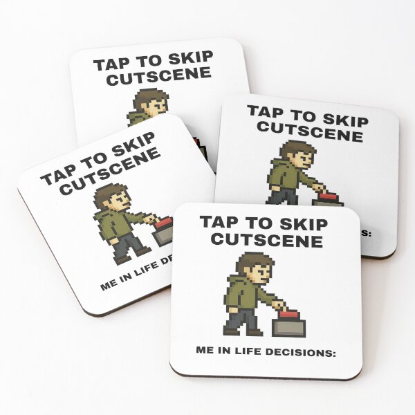 Item preview, Tap to Skip Cutscene Pixel Art Meme designed and sold by Loot Locker.