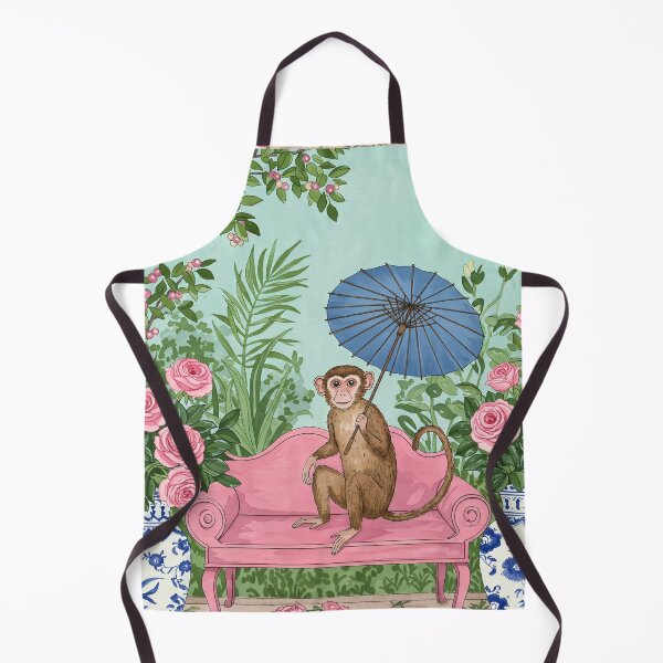 Item preview, Monkey with Parasol in Chinoiserie Garden designed and sold by svarupa.