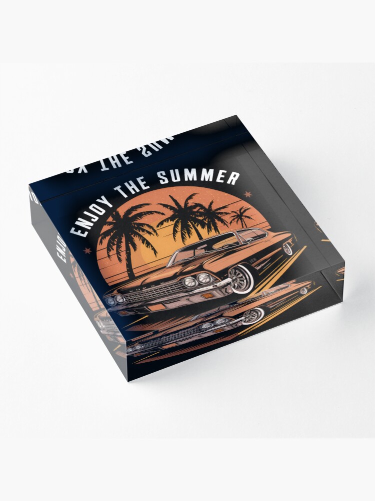 Thumbnail 3 of 5, Acrylic Block, Enjoy The Summer designed and sold by Patricks-Art.