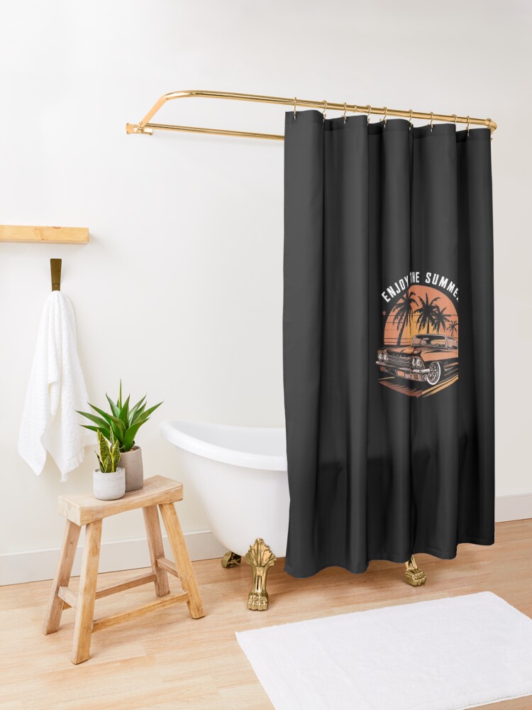 Thumbnail 3 of 5, Shower Curtain, Enjoy The Summer designed and sold by Patricks-Art.