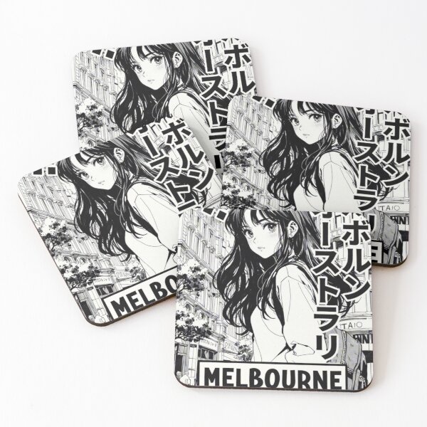 Item preview, Manga Panel Aesthetic Melbourne Australia Country Anime Girl 80s Retro Cultural Travel designed and sold by onlyanimevibes.