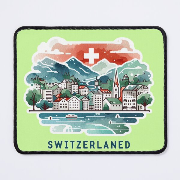 Item preview, Switzerland Minimalist Watercolor Cityscape, designed and sold by PaintMeWorld.