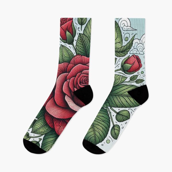 Item preview, AI-Designed Rose Flower Motif – Unique Comic & Mandala Style Artwork for Clothing, Accessories & Nature Lovers designed and sold by knalpot-design.