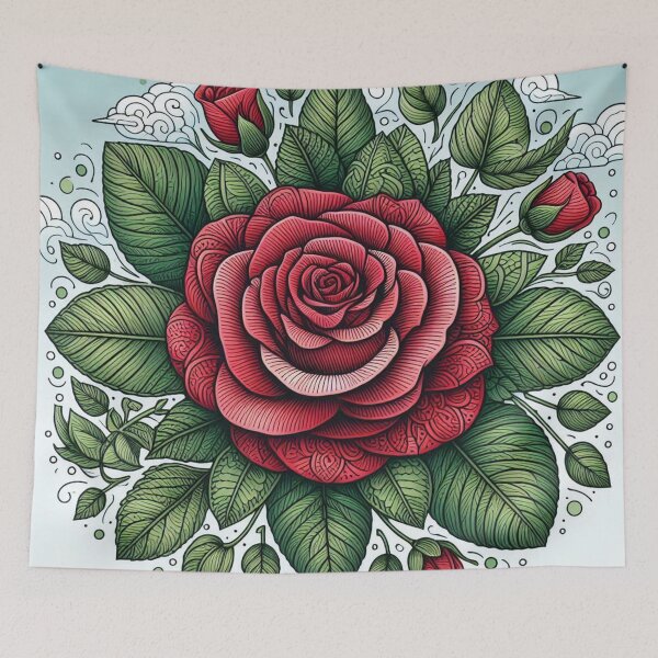 Item preview, AI-Designed Rose Flower Motif – Unique Comic & Mandala Style Artwork for Clothing, Accessories & Nature Lovers designed and sold by knalpot-design.