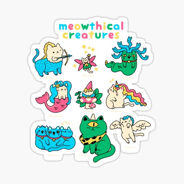 Vista previa del artículo con la obra «Criaturas meowthicas», diseñado y vendido por ppmid.