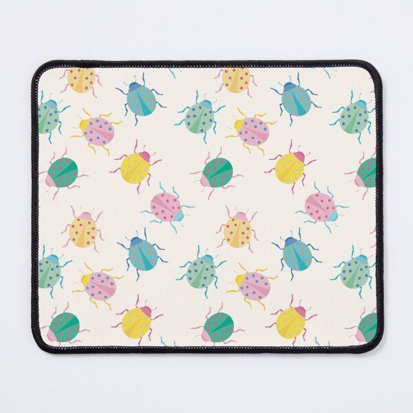 Item preview, Colorful bugs with pastel ladybugs and off-white / cream background designed and sold by StudioPippinDesigns.