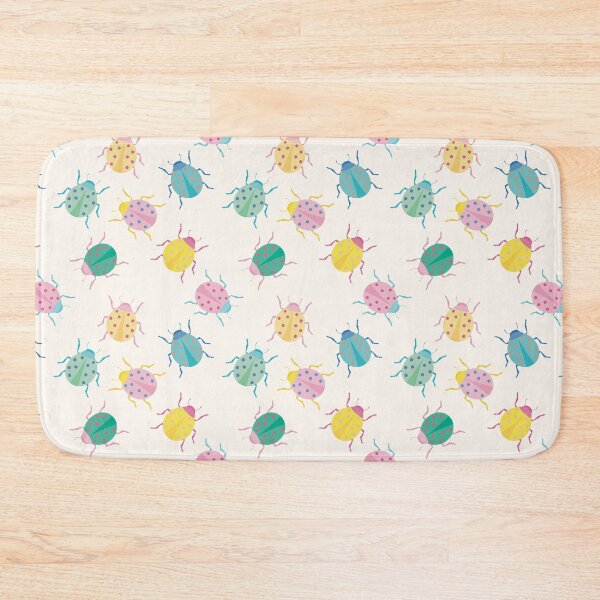 Item preview, Colorful bugs with pastel ladybugs and off-white / cream background designed and sold by StudioPippinDesigns.
