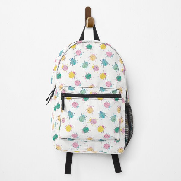 Item preview, Colorful bugs with pastel ladybugs and white background designed and sold by StudioPippinDesigns.