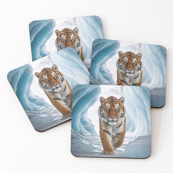 Item preview, Majestic Siberian Tiger – Striding Through an Icy Glacier designed and sold by RK - Shop.
