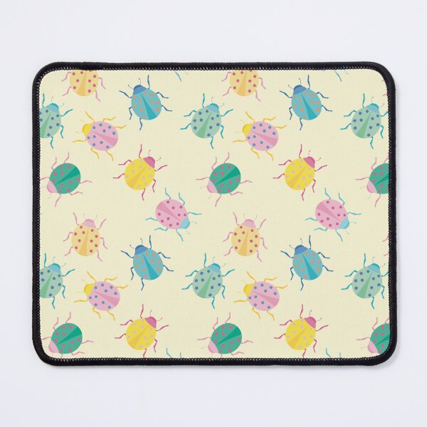Item preview, Colorful bugs with pastel ladybugs and soft yellow background designed and sold by StudioPippinDesigns.