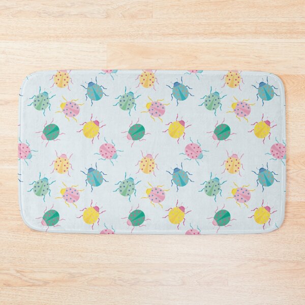 Item preview, Colorful bugs with pastel ladybugs and soft blue background designed and sold by StudioPippinDesigns.