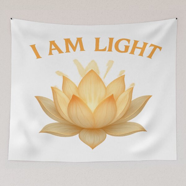 Item preview, I Am Light – Glowing Lotus Spiritual Affirmation Art designed and sold by SoulPrints by Beata.