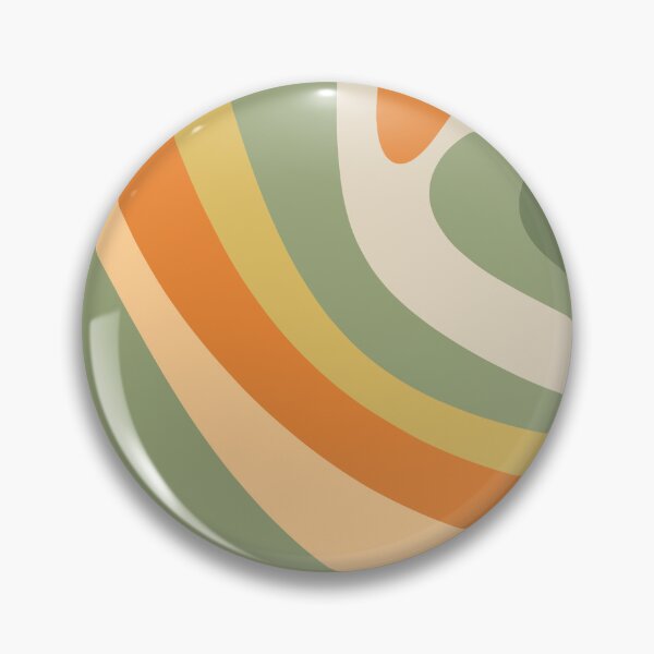 Item preview, Retro Abstract New Groove Swirl Pattern in Mossy Sage Olive Green and Orange designed and sold by kierkegaard.