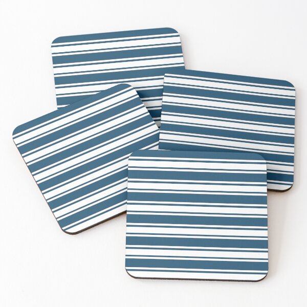 Item preview, Ocean-Inspired Stripes – Crisp White & Deep Teal  designed and sold by The Cozy Stripe | Modern Textile Stories.