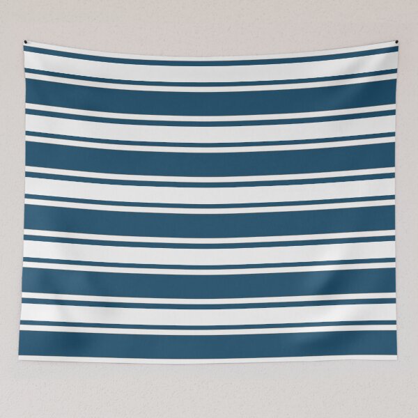 Item preview, Ocean-Inspired Stripes – Crisp White & Deep Teal  designed and sold by The Cozy Stripe | Modern Textile Stories.