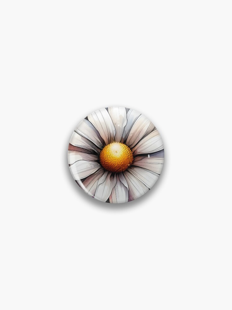Thumbnail 1 of 3, Pin, Chamomile Flower designed and sold by GraphicsClub.