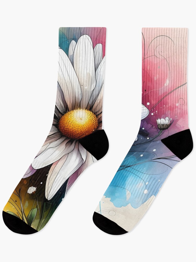 Thumbnail 1 of 5, Socks, Chamomile Flower designed and sold by GraphicsClub.