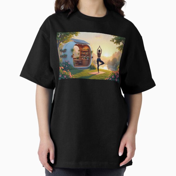 Item preview, Solarpunk Yoga Retreat designed and sold by RetroFutureShop.