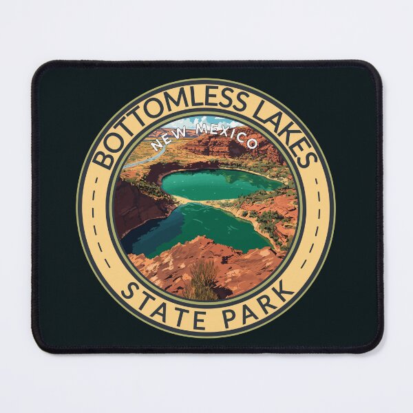Item preview, Bottomless Lakes State Park New Mexico Illustration Travel Art Badge designed and sold by KrisSidDesigns.