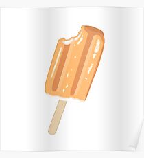 Pixelated Orange Cream Popsicle Poster