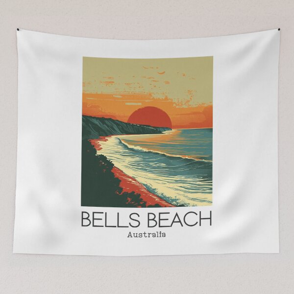 Item preview, A Vintage Illustration of Bells Beach - Australia  designed and sold by GoodOldVintage.