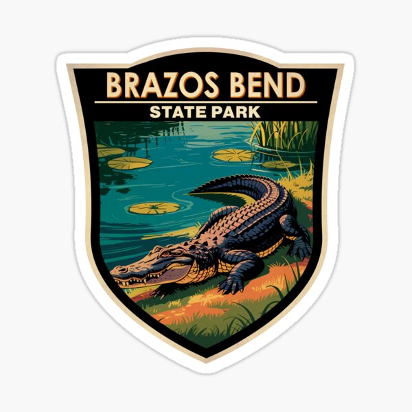 Item preview, Brazos Bend State Park Texas Illustration Travel Art Badge designed and sold by KrisSidDesigns.
