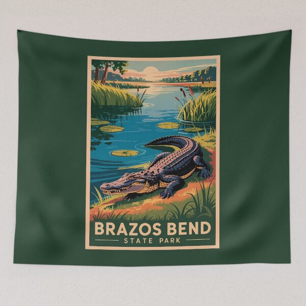 Item preview, Brazos Bend State Park Texas Travel Art Vintage designed and sold by KrisSidDesigns.