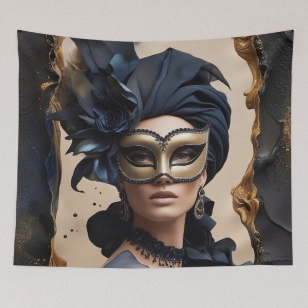Item preview, Venetian Elegance – Masquerade Portrait Art designed and sold by sneidere9dace.