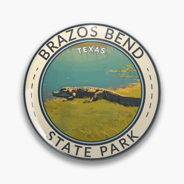 Item preview, Insignia de arte de viaje de ilustración de Texas del Parque Estatal Brazos Bend designed and sold by KrisSidDesigns.