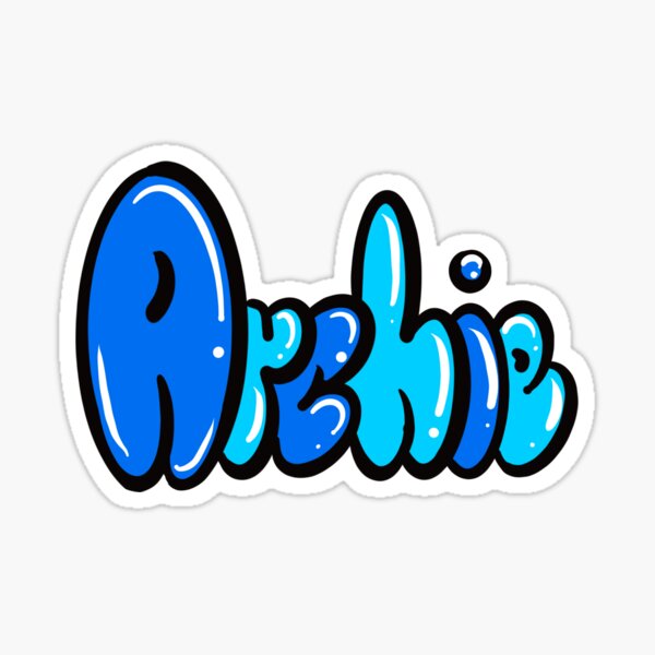 Item preview, Archie name in blue graffiti calligraphy Top 10 best personalized gifts for boys and men named Archie designed and sold by Artonmytee.