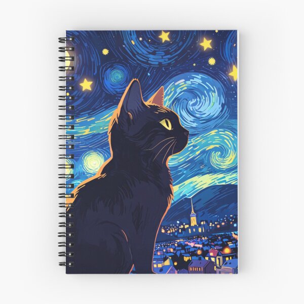Item preview, Starry Night Cat A Van Gogh Inspired Digital Artwork designed and sold by Life is cat.
