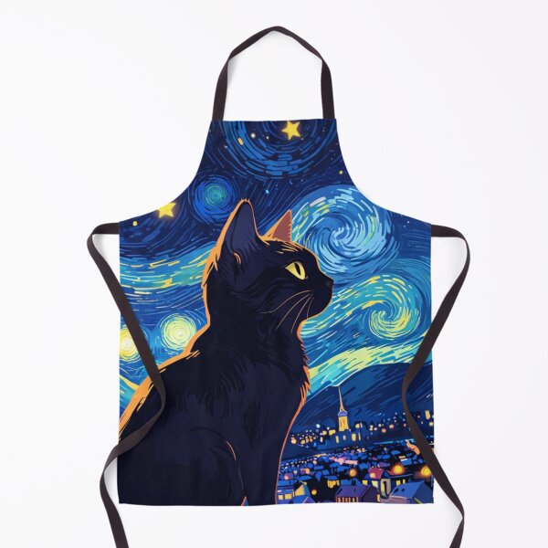 Item preview, Starry Night Cat A Van Gogh Inspired Digital Artwork designed and sold by Life is cat.