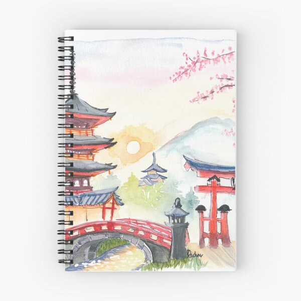 Artikelvorschau, Kyoto Ruhige Berge mit Mandelblüten im Frühling entworfen und verkauft von artshop77.