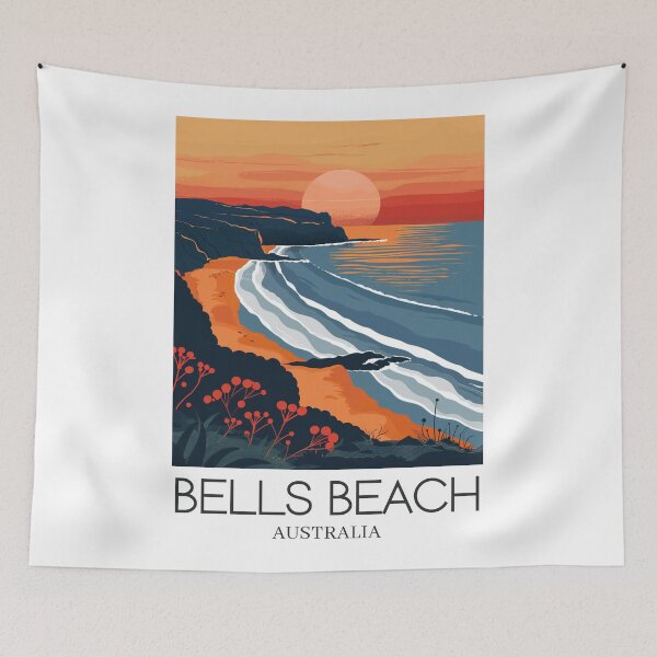 Item preview, A Pop Art Travel Print of Bells Beach - Australia   designed and sold by StudioRedKoala.