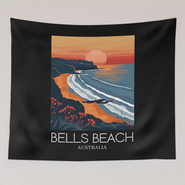 Item preview, A Pop Art Travel Print of Bells Beach - Australia   designed and sold by StudioRedKoala.