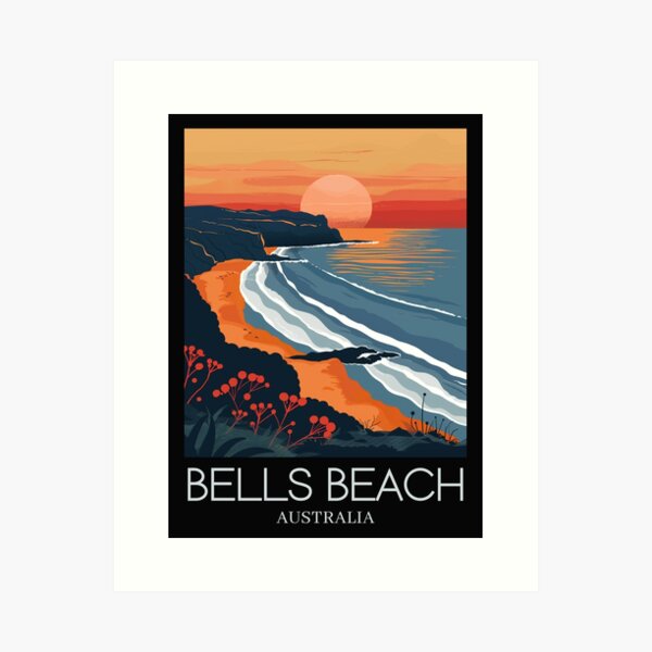 Item preview, A Pop Art Travel Print of Bells Beach - Australia   designed and sold by StudioRedKoala.