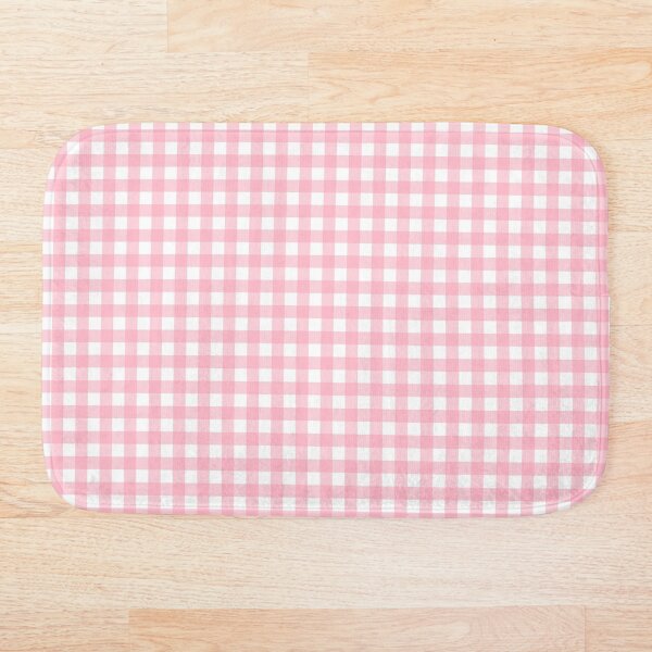 Item preview, Preppy coquette girly cute Soft light pink gingham check plaid stripes on white designed and sold by PrettywithColor.