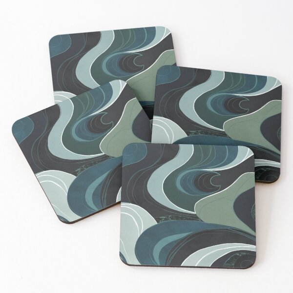 Item preview, Layered Wave Forms in Deep Sea Tones designed and sold by Harmonic_Layers.
