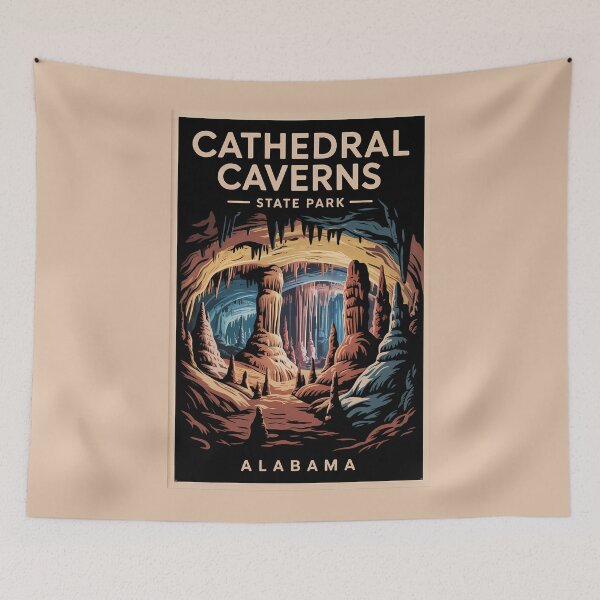 Item preview, Cathedral Caverns State Park Alabama Travel Art Vintage designed and sold by KrisSidDesigns.