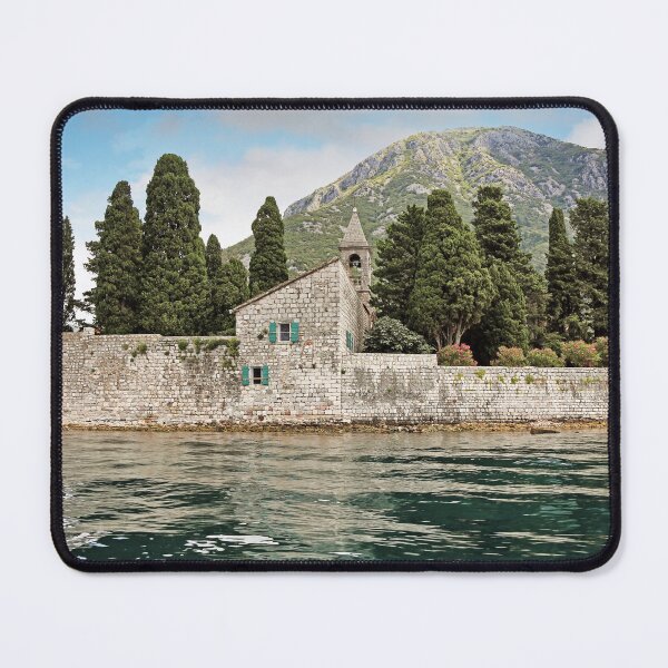 Item preview, Saint George monastery stone walls flowers,Perast, Bay of Kotor, Montenegro designed and sold by goceris.